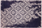 Bohemian Ziegler Abstract Azalee Blue Beige Wool&Silk Rug - 9'1'' x 12'3''