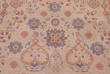 handmade Geometric Kafkaz Chobi Ziegler Ivory Pink Hand Knotted RECTANGLE 100% WOOL area rug 9 x 12