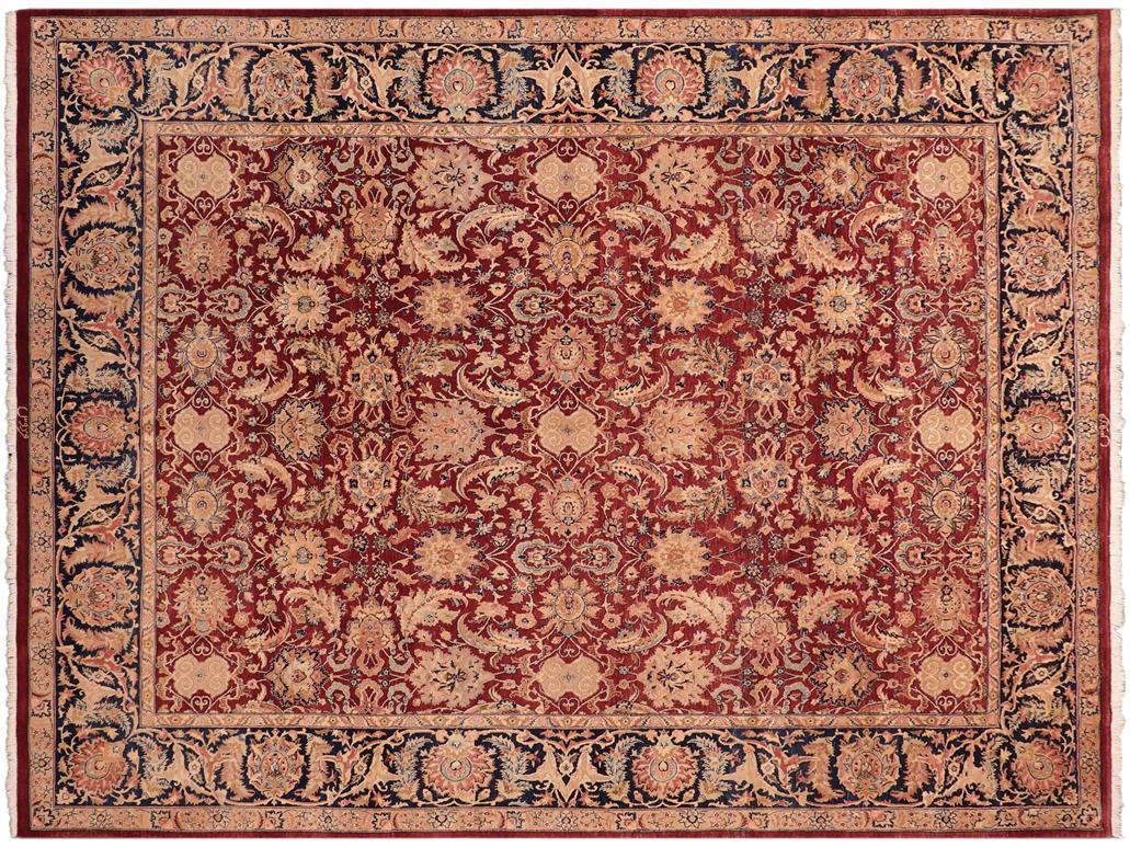 handmade Traditional  Red Blue Hand Knotted RECTANGLE 100% WOOL area rug 8x10