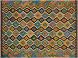 Navaho Turkish Kilim Almeda Brown/Beige Wool Rug - 5'10'' x 8'4''