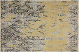 Chic Ziegler Abstract Howard Gray Ivory Hand-Knotted Wool Rug - 8'0'' x 10'1''