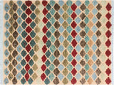 handmade Modern Moroccan Hi Beige Blue Hand Knotted RECTANGLE 100% WOOL area rug 5x8