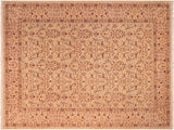 Turkish Knotted Istanbul Cora Beige/Tan Wool Rug - 8'1'' x 9'10''