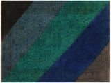Overdyed Eugenia Blue/Green Hand-Knotted Rug 4'1 x 6'0