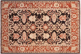 handmade Transitional Kafkaz Black Rust Hand Knotted RECTANGLE 100% WOOL area rug 5x6