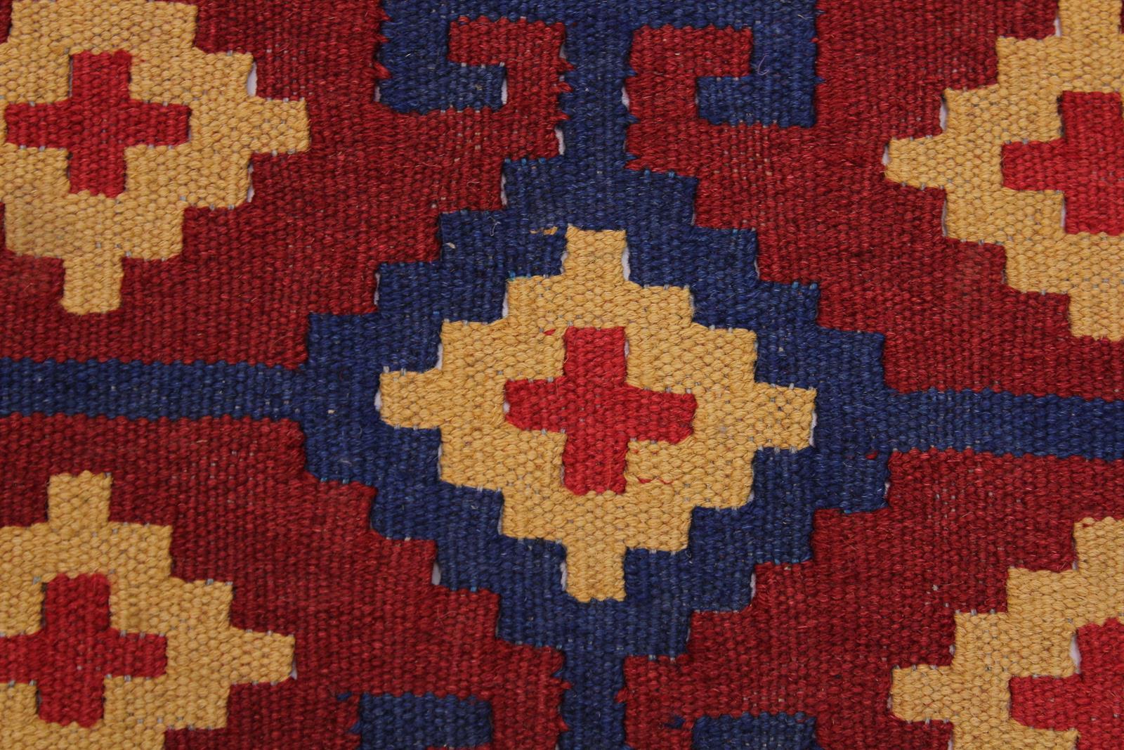 A10652, 411"x 610",Geometric                     ,5x7,Red,BLUE,Hand-woven                    ,Afghanistan,100% Wool  ,Rectangle  ,652671197697