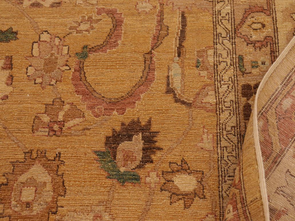 handmade Transitional Antique Gold Tan Hand Knotted RECTANGLE 100% WOOL area rug 9x12