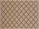 Abstract Turkish Kilim Margurit Beige/Black Wool Rug - 4'0'' x 6'4''