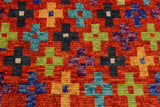 handmade Geometric Balouchi Rust Gray Hand Knotted RECTANGLE 100% WOOL area rug 6 x 8