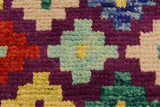 handmade Geometric Balouchi Purple Beige Hand Knotted RECTANGLE 100% WOOL area rug 3 x 5