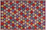 handmade Geometric Balouchi Purple Beige Hand Knotted RECTANGLE 100% WOOL area rug 3 x 5