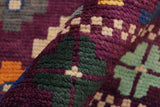 handmade Geometric Balouchi Purple Green Hand Knotted RECTANGLE 100% WOOL area rug 3 x 5