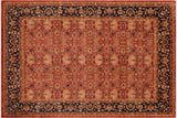 Classic Ziegler Blanche Red Blue Hand-Knotted Wool Rug - 9'2'' x 12'2''