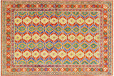 handmade Geometric Balouchi Red Blue Hand Knotted RECTANGLE 100% WOOL area rug 6 x 8