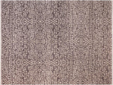 handmade Modern Ellie Charcoal Beige Hand Knotted RECTANGLE WOOL&SILK area rug 8x10