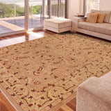 handmade Traditional Kafkaz Chobi Ziegler Khaki Lt. Gold Hand Knotted RECTANGLE 100% WOOL area rug 9 x 12