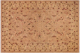 Oriental Ziegler Iris Khaki Gold Hand-Knotted Wool Rug - 9'0'' x 12'1''