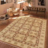 handmade Transitional Kafkaz Chobi Ziegler Beige Brown Hand Knotted RECTANGLE 100% WOOL area rug 9 x 12