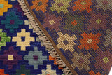 handmade Geometric Balouchi Blue Orange Hand Knotted RECTANGLE 100% WOOL area rug 5 x 7