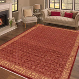 handmade Transitional Kafkaz Chobi Ziegler Red Tan Hand Knotted RECTANGLE 100% WOOL area rug 9 x 12