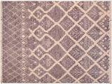 Tribal Moroccan Christin Gray/Beige Wool Rug - 6'0'' x 9'2''