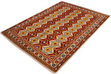 handmade Geometric Balouchi Beige Red Hand Knotted RECTANGLE 100% WOOL area rug 5 x 7