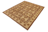 handmade Transitional Kafkaz Chobi Ziegler Brown Beige Hand Knotted RECTANGLE 100% WOOL area rug 9 x 11