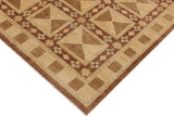 handmade Transitional Kafkaz Chobi Ziegler Brown Beige Hand Knotted RECTANGLE 100% WOOL area rug 9 x 11