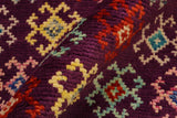 handmade Geometric Balouchi Purple Blue Hand Knotted RECTANGLE 100% WOOL area rug 5 x 6