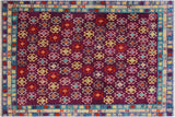 Tribal Balochi Cleotild Hand Knotted Wool Rug - 4'10'' x 6'5''