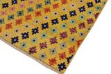 handmade Geometric Balouchi Gold Blue Hand Knotted RECTANGLE 100% WOOL area rug 4 x 5