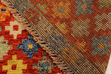 handmade Geometric Balouchi Orange Brown Hand Knotted RECTANGLE 100% WOOL area rug 5 x 7