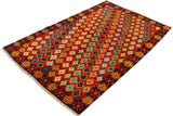 handmade Geometric Balouchi Rust Black Hand Knotted RECTANGLE 100% WOOL area rug 5 x 6
