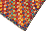 handmade Geometric Balouchi Orange Blue Hand Knotted RECTANGLE 100% WOOL area rug 5 x 7
