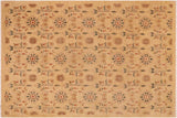 Shabby Chic Ziegler Claude Tan Brown Hand-Knotted Wool Rug - 9'1'' x 11'9''