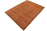 handmade Transitional Kafkaz Chobi Ziegler Rust Brown Hand Knotted RECTANGLE 100% WOOL area rug 9 x 12