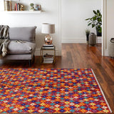 handmade Geometric Balouchi Red Orange Hand Knotted RECTANGLE 100% WOOL area rug 5 x 7