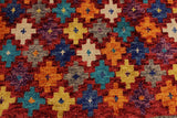 handmade Geometric Balouchi Red Orange Hand Knotted RECTANGLE 100% WOOL area rug 5 x 7