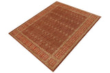 handmade Transitional Kafkaz Chobi Ziegler Brown Rust Hand Knotted RECTANGLE 100% WOOL area rug 9 x 12