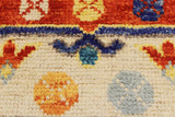 handmade Geometric Balouchi Beige Orange Hand Knotted RECTANGLE 100% WOOL area rug 6 x 8