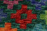 handmade Geometric Balouchi Green Blue Hand Knotted RECTANGLE 100% WOOL area rug 5 x 7