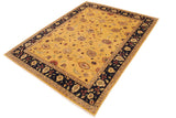 handmade Traditional Kafkaz Chobi Ziegler Gold Blue Hand Knotted RECTANGLE 100% WOOL area rug 9 x 12