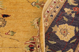 handmade Traditional Kafkaz Chobi Ziegler Gold Blue Hand Knotted RECTANGLE 100% WOOL area rug 9 x 12