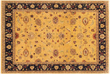 Bohemien Ziegler Candace Gold Blue Hand-Knotted Wool Rug - 9'0'' x 11'6''