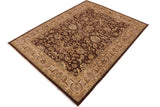 handmade Traditional Kafkaz Chobi Ziegler Brown Tan Hand Knotted RECTANGLE 100% WOOL area rug 9 x 12