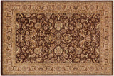 Classic Ziegler Alison Brown Tan Hand-Knotted Wool Rug - 9'1'' x 12'0''