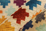 handmade Geometric Balouchi Beige Blue Hand Knotted RECTANGLE 100% WOOL area rug 5 x 7