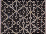 Retro Turkish Kilim Angelo Brown/Gray Wool Rug - 5'4'' x 6'5''