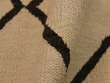 handmade Geometric Kilim Tan Black Hand-Woven RECTANGLE 100% WOOL area rug 10x13