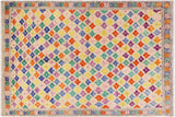 handmade Geometric Balouchi Beige Gray Hand Knotted RECTANGLE 100% WOOL area rug 5 x 8